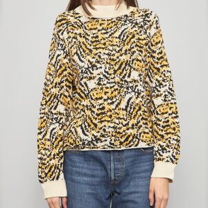 NWOT Rachel Comey Yellow Black Leopard Print Sweater Size Medium